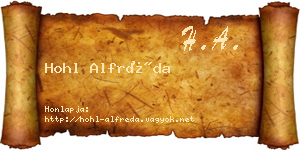 Hohl Alfréda névjegykártya